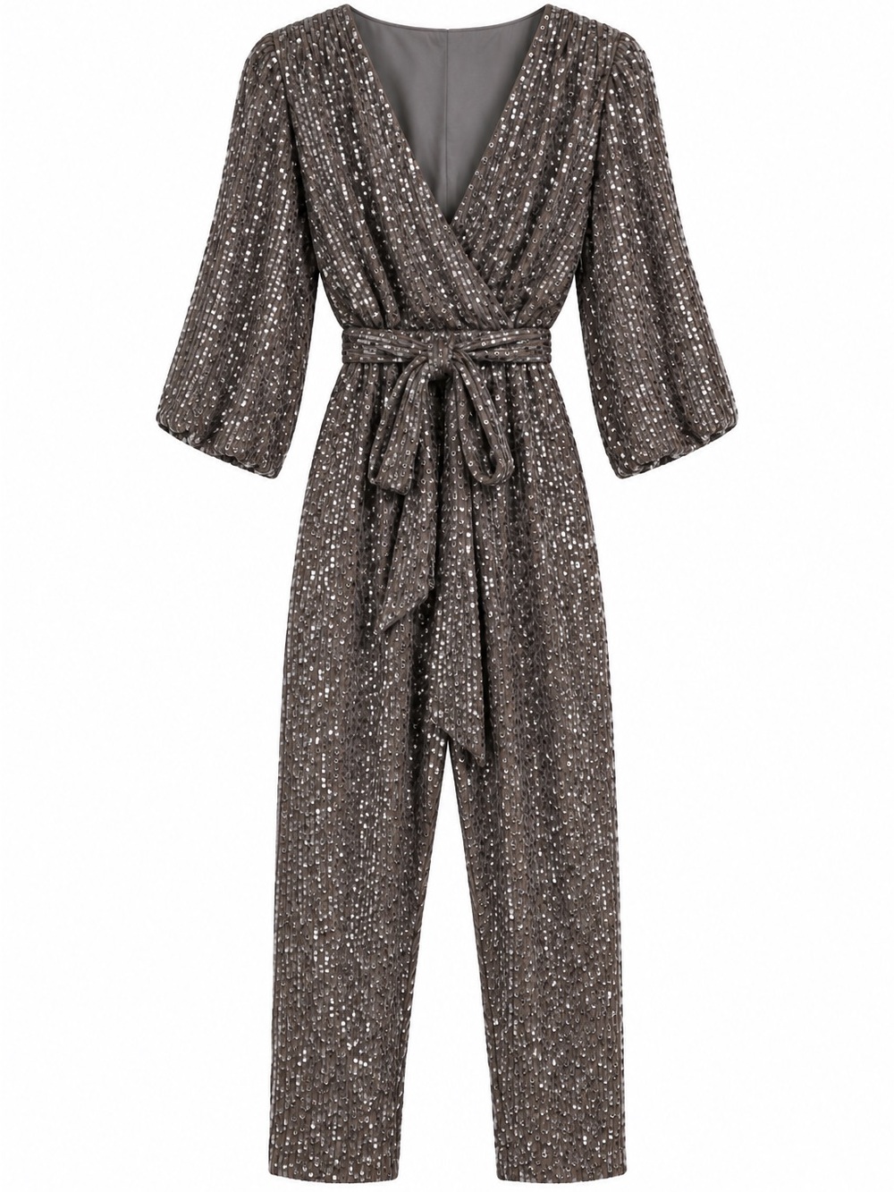 Sequin Jumpsuit in Gunmetal